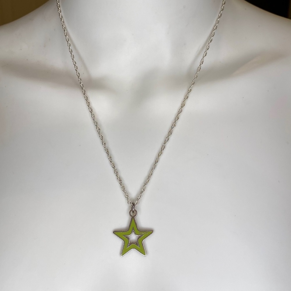 Coach Enamel Star .925 Sterling Silver Necklace